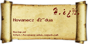 Hovanecz Édua névjegykártya